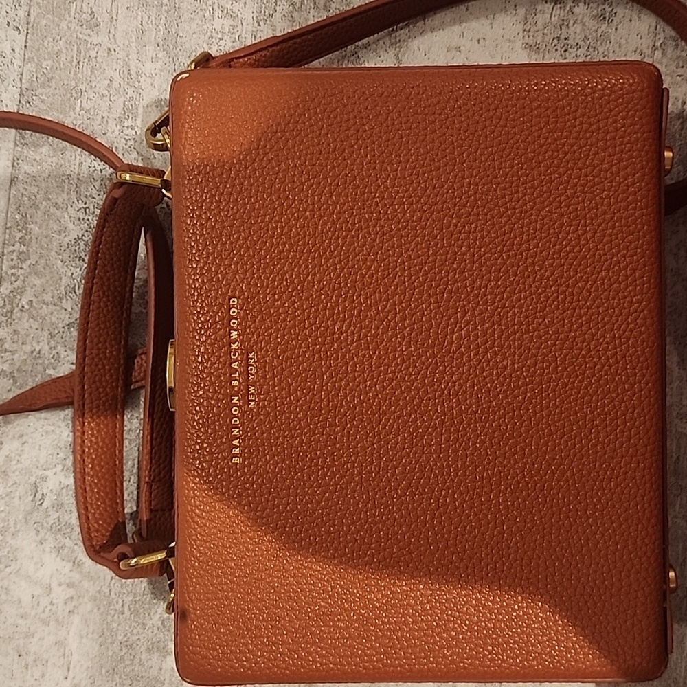 Brandon Blackwood Tan Kendrick Trunk with Gold Hardware SEE PICS!